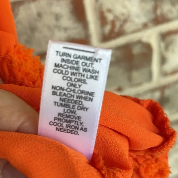 Cato Orange Slit Tie Sleeve Dotted Swiss Blouse - Picture 10 of 11